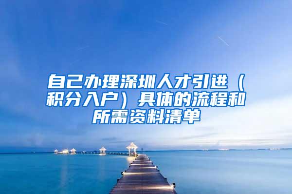 自己办理深圳人才引进（积分入户）具体的流程和所需资料清单