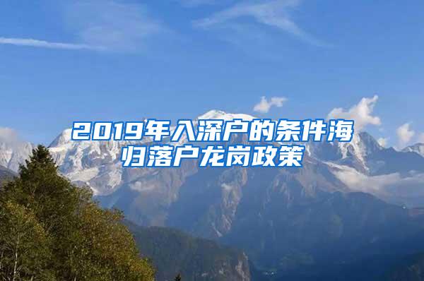 2019年入深户的条件海归落户龙岗政策