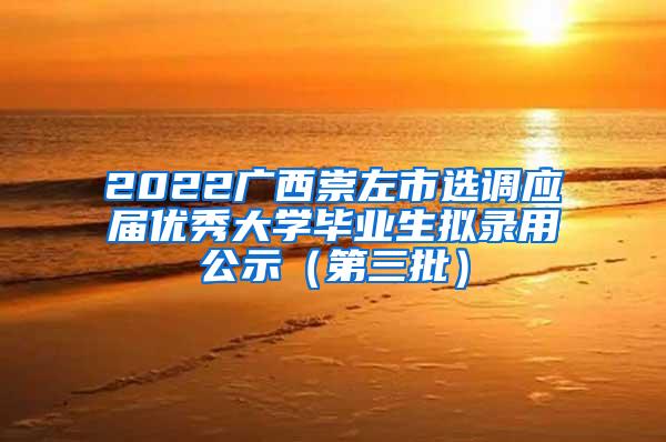 2022广西崇左市选调应届优秀大学毕业生拟录用公示（第三批）