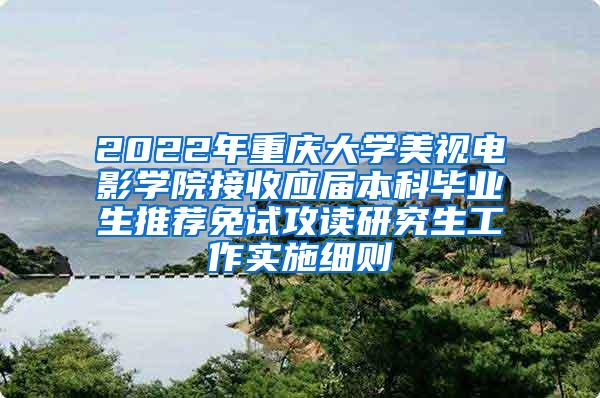 2022年重庆大学美视电影学院接收应届本科毕业生推荐免试攻读研究生工作实施细则