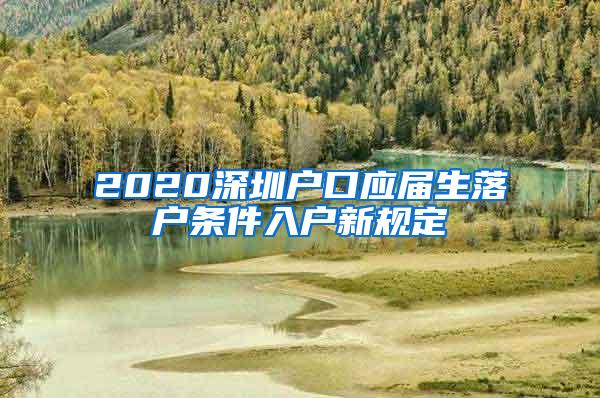 2020深圳户口应届生落户条件入户新规定