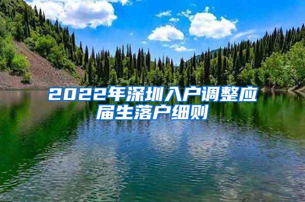 2022年深圳入户调整应届生落户细则