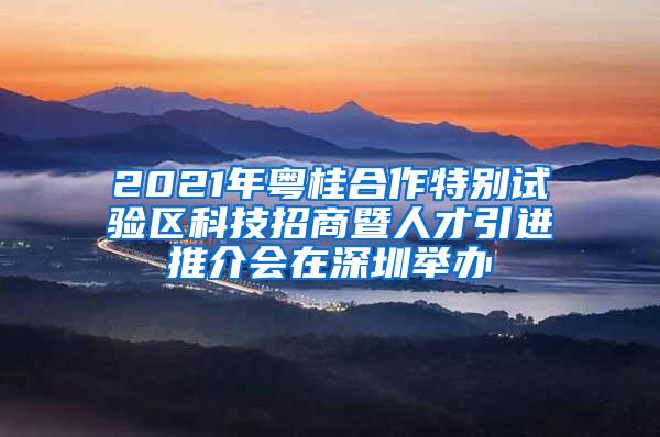 2021年粤桂合作特别试验区科技招商暨人才引进推介会在深圳举办