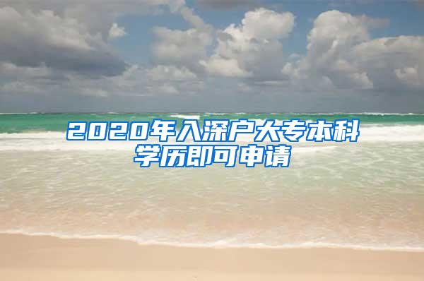 2020年入深户大专本科学历即可申请