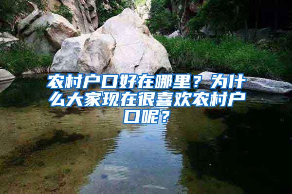 农村户口好在哪里？为什么大家现在很喜欢农村户口呢？