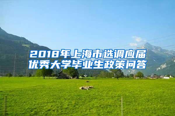 2018年上海市选调应届优秀大学毕业生政策问答