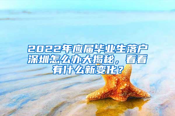 2022年应届毕业生落户深圳怎么办大揭秘，看看有什么新变化？