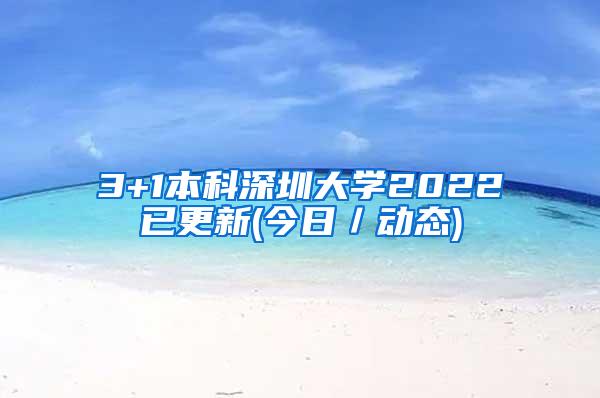 3+1本科深圳大学2022已更新(今日／动态)