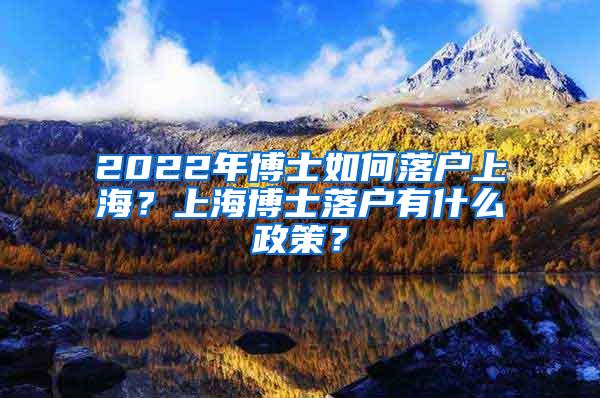 2022年博士如何落户上海？上海博士落户有什么政策？