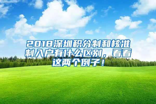 2018深圳积分制和核准制入户有什么区别，看看这两个例子！