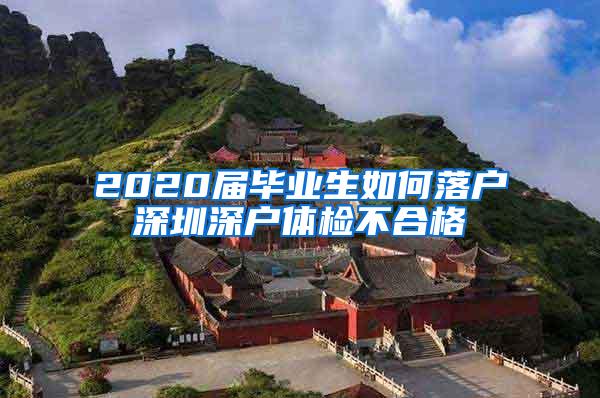 2020届毕业生如何落户深圳深户体检不合格