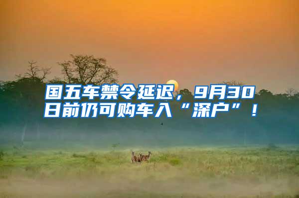 国五车禁令延迟，9月30日前仍可购车入“深户”！