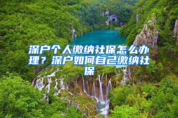 深户个人缴纳社保怎么办理？深户如何自己缴纳社保