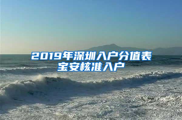 2019年深圳入户分值表宝安核准入户