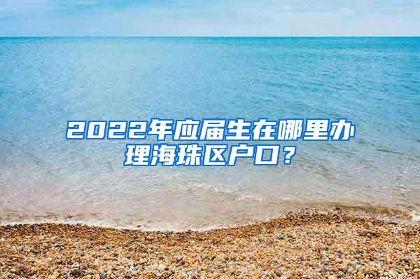 2022年应届生在哪里办理海珠区户口？