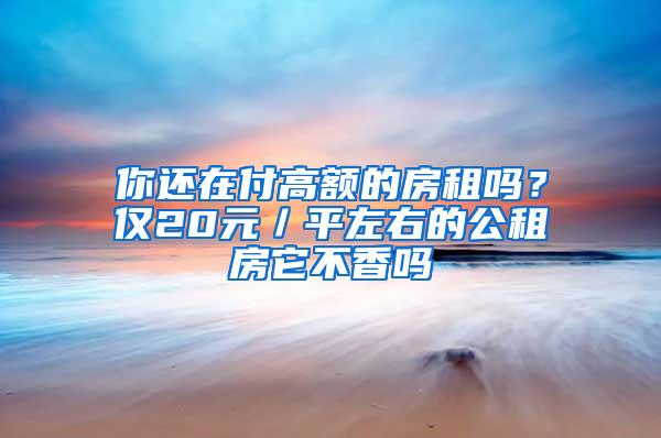 你还在付高额的房租吗？仅20元／平左右的公租房它不香吗