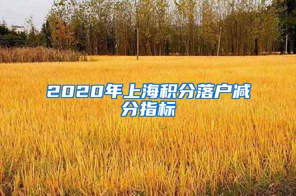 2020年上海积分落户减分指标