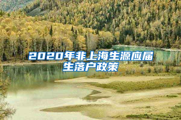 2020年非上海生源应届生落户政策