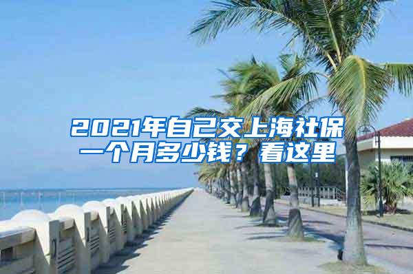 2021年自己交上海社保一个月多少钱？看这里