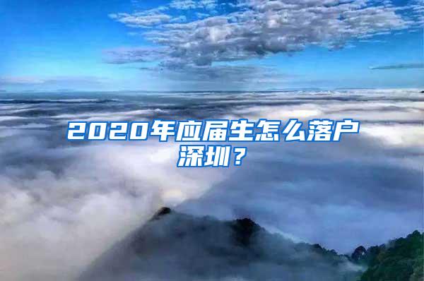 2020年应届生怎么落户深圳？