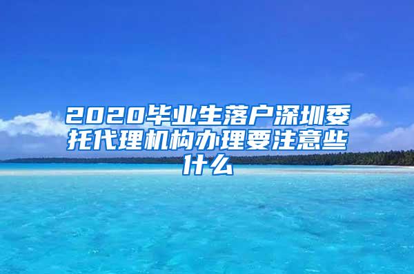 2020毕业生落户深圳委托代理机构办理要注意些什么