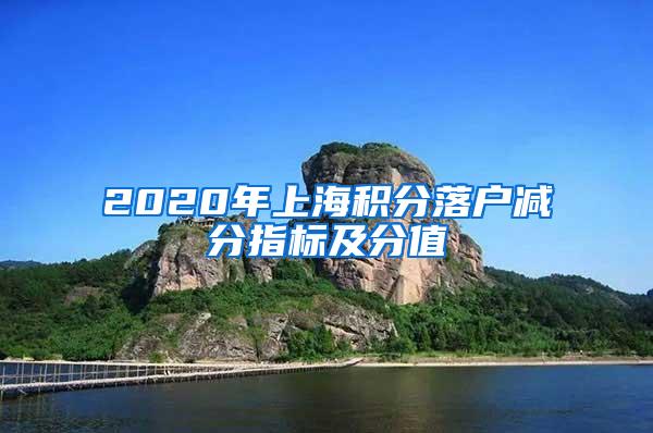 2020年上海积分落户减分指标及分值