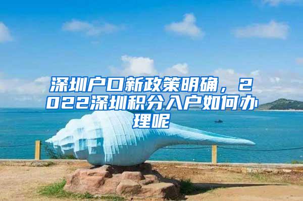 深圳户口新政策明确，2022深圳积分入户如何办理呢