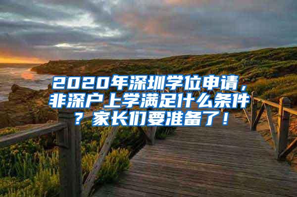 2020年深圳学位申请，非深户上学满足什么条件？家长们要准备了！