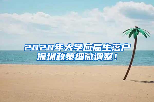 2020年大学应届生落户深圳政策细微调整！