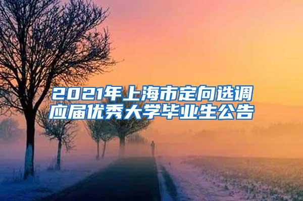 2021年上海市定向选调应届优秀大学毕业生公告