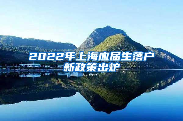 2022年上海应届生落户新政策出炉