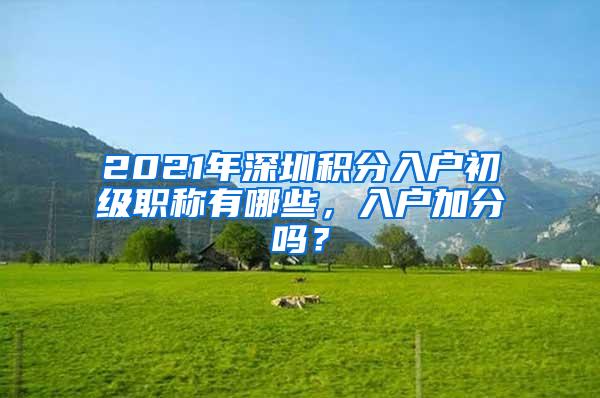 2021年深圳积分入户初级职称有哪些，入户加分吗？