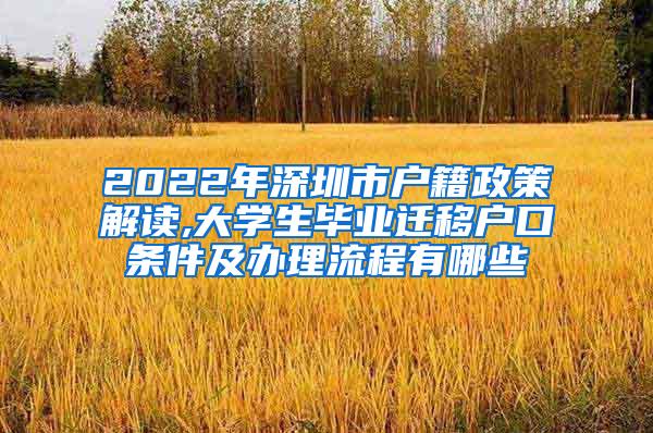 2022年深圳市户籍政策解读,大学生毕业迁移户口条件及办理流程有哪些