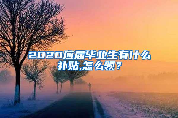 2020应届毕业生有什么补贴,怎么领？