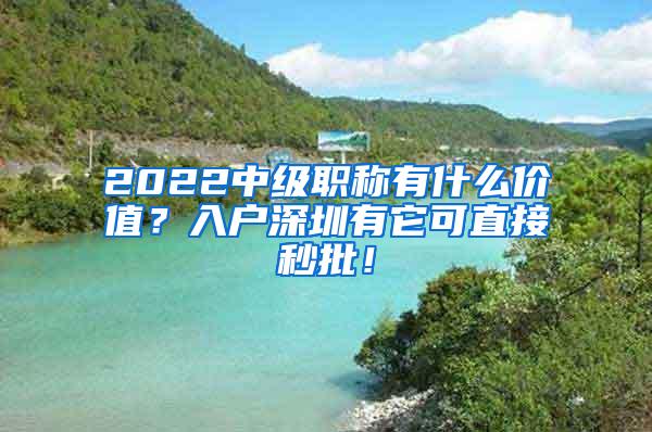 2022中级职称有什么价值？入户深圳有它可直接秒批！