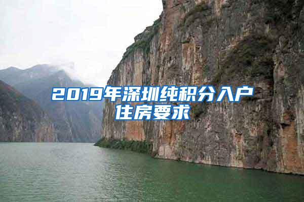 2019年深圳纯积分入户住房要求