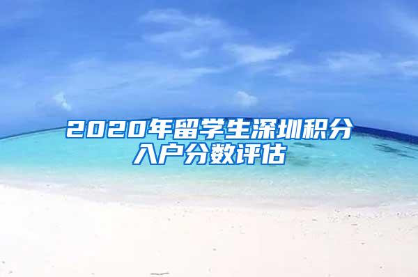 2020年留学生深圳积分入户分数评估