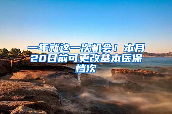 一年就这一次机会！本月20日前可更改基本医保档次