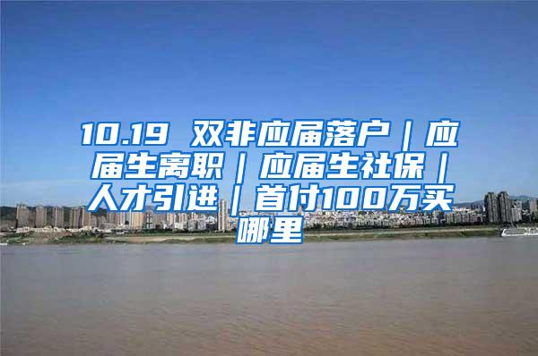 10.19 双非应届落户｜应届生离职｜应届生社保｜人才引进｜首付100万买哪里