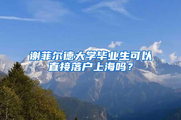 谢菲尔德大学毕业生可以直接落户上海吗？