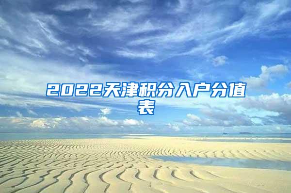 2022天津积分入户分值表