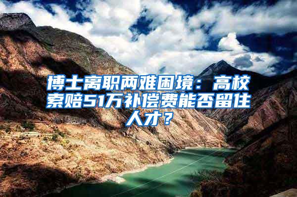 博士离职两难困境：高校索赔51万补偿费能否留住人才？