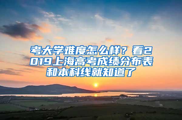 考大学难度怎么样？看2019上海高考成绩分布表和本科线就知道了