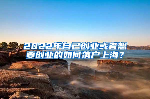 2022年自己创业或者想要创业的如何落户上海？