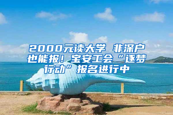 2000元读大学 非深户也能报！宝安工会“逐梦行动”报名进行中