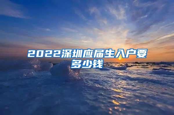 2022深圳应届生入户要多少钱