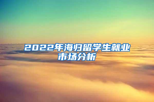 2022年海归留学生就业市场分析