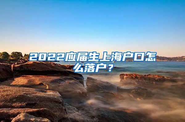 2022应届生上海户口怎么落户？