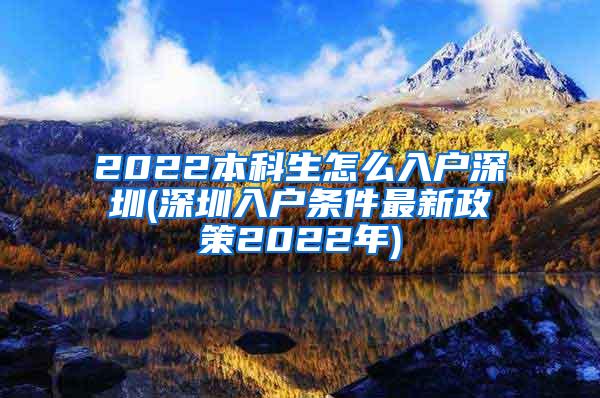 2022本科生怎么入户深圳(深圳入户条件最新政策2022年)