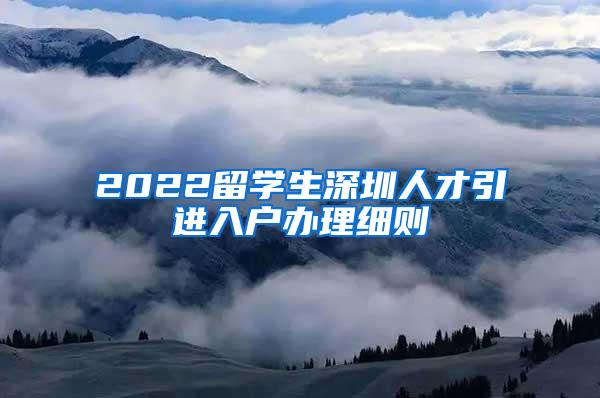 2022留学生深圳人才引进入户办理细则